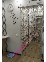 штора из пластин зеркальных дисков