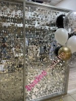 штора из пластин зеркальных дисков