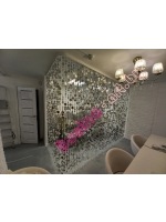 штора из пластин зеркальных дисков