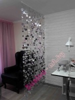 штора из пластин зеркальных дисков